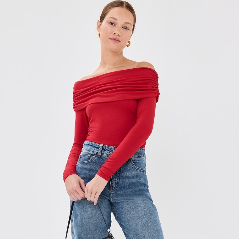 NWT Reformation Florentina Knit Top in Lipstick, Size S, $128